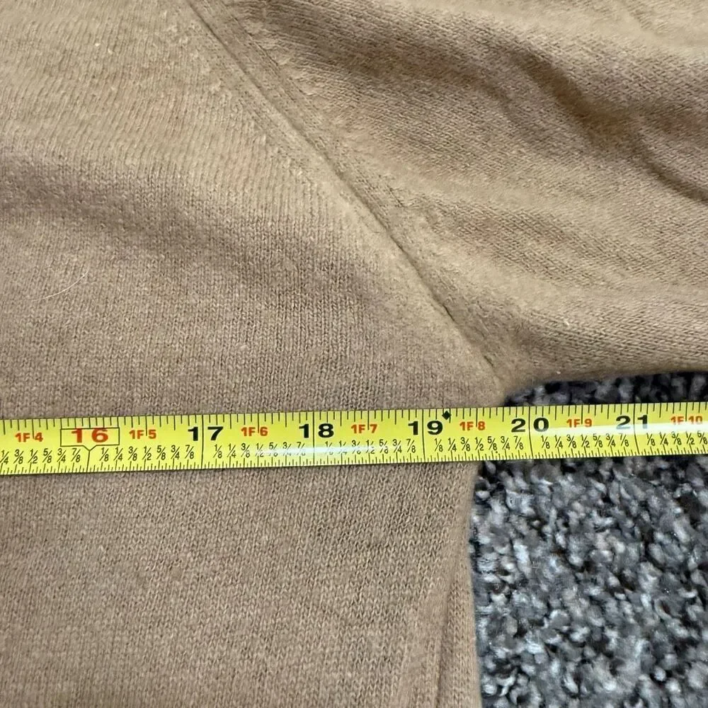 Vintage 1970s Tan Mock Neck Zipper Turtleneck Sweater Medium